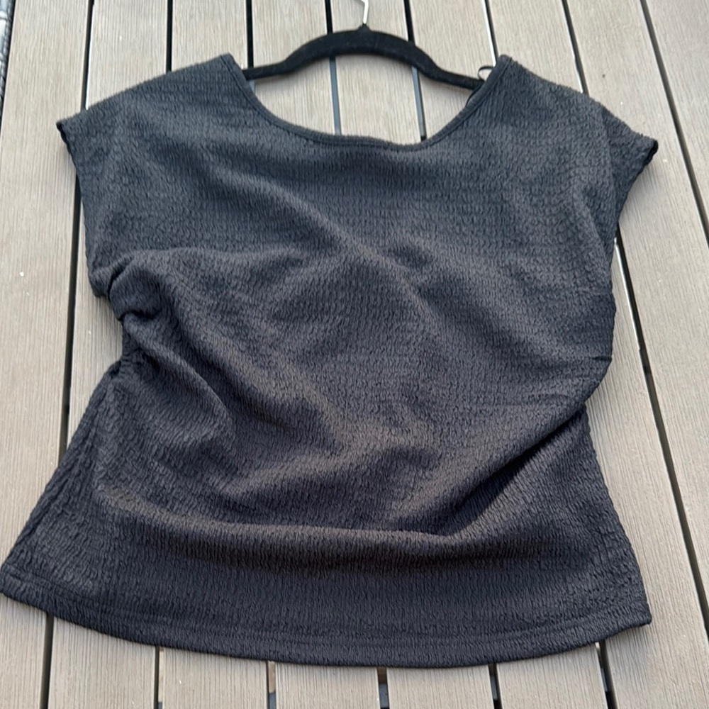 ASTR Black Textured Women's Top